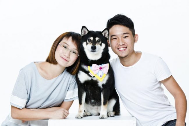 Angela (Left); Muimui (Angela's shiba inu, middle); Sam (Right)